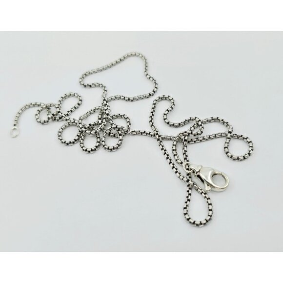 David Yurman .925 Sterling Silver 1.7mm Round Box Chain Necklace - 26" Length - Picture 3 of 13